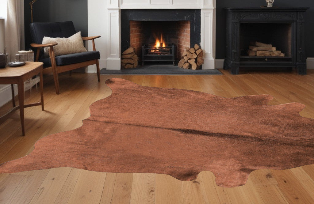 6' X 7' Gold Cowhide Area Rug