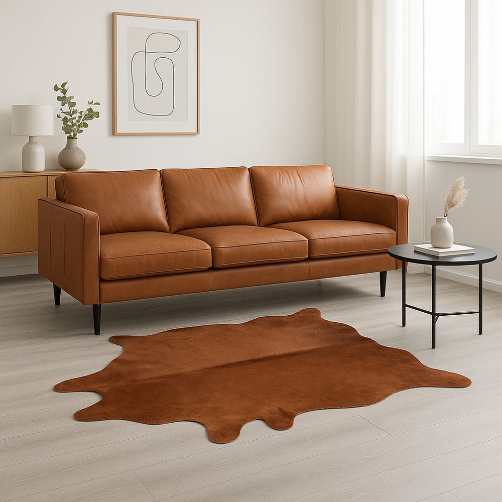 6' X 7' Gold Cowhide Cowhide Print Area Rug