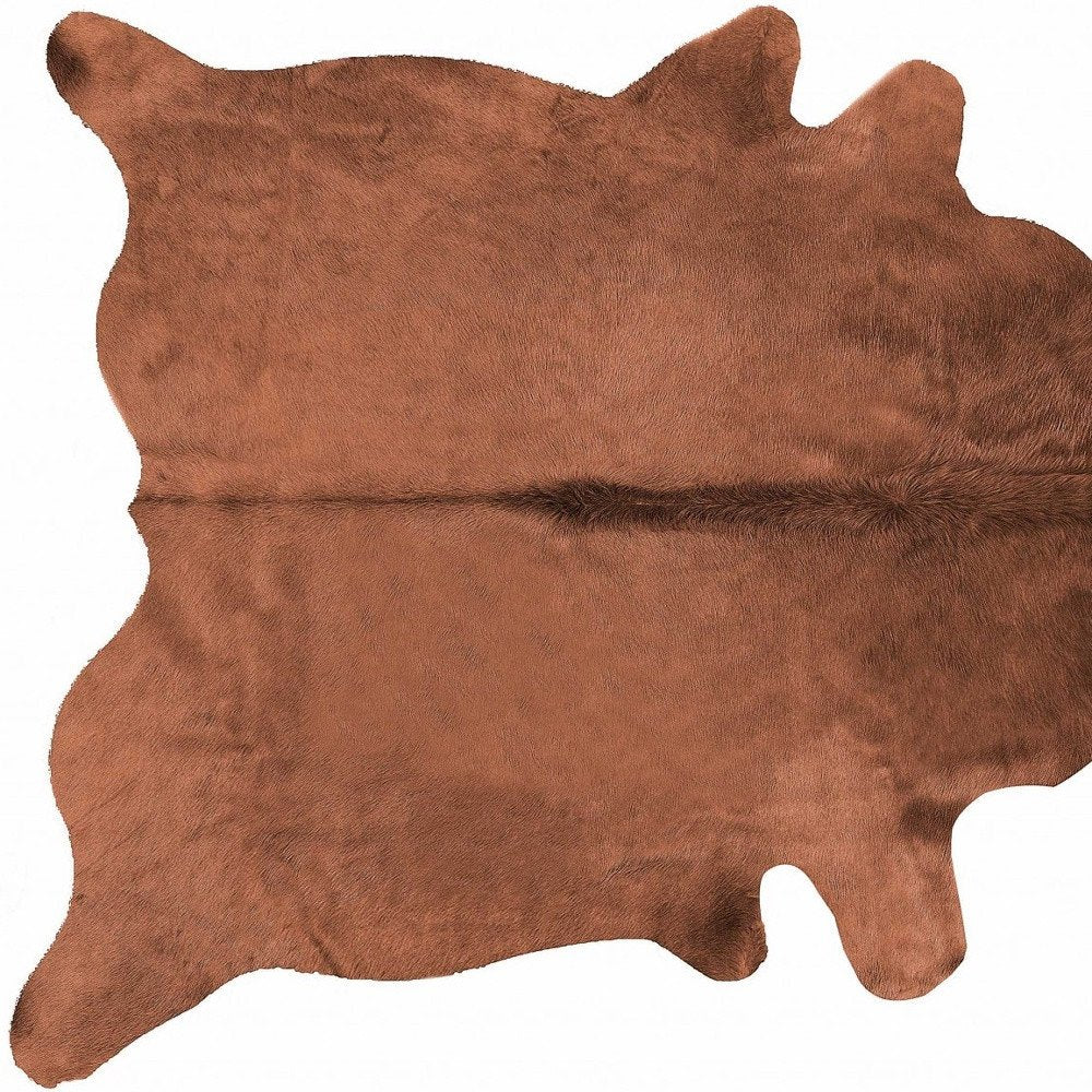 6' X 7' Brown Cowhide Area Rug