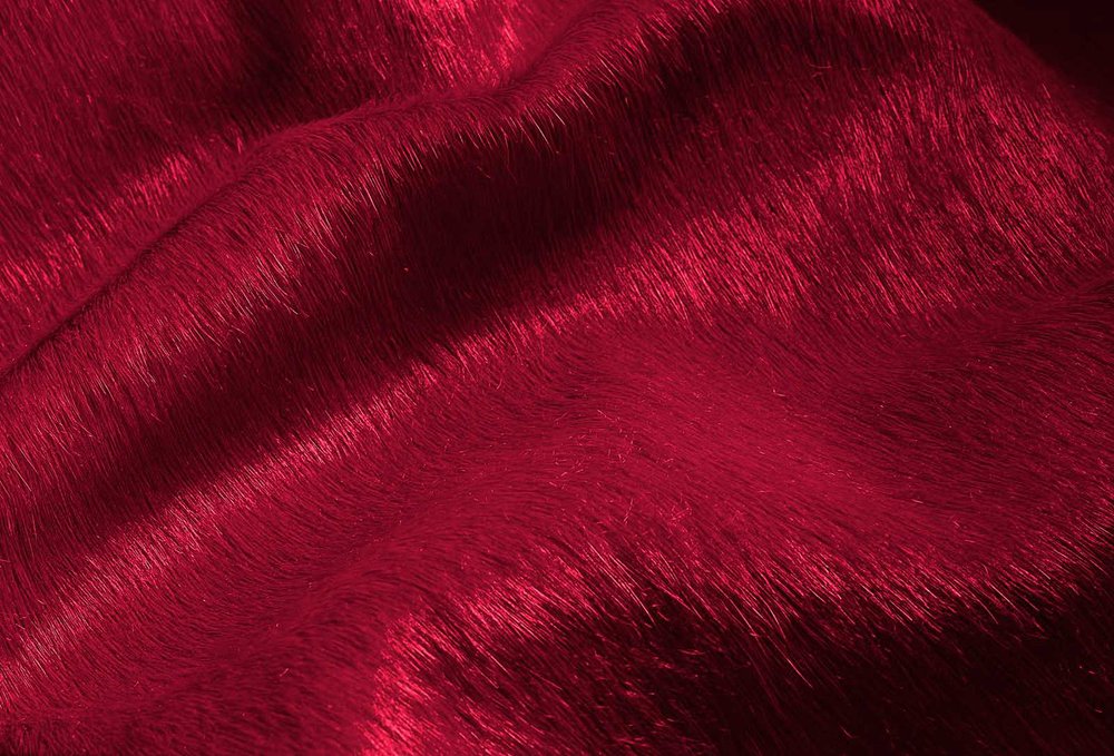 6' X 7' Burgundy Cowhide Area Rug