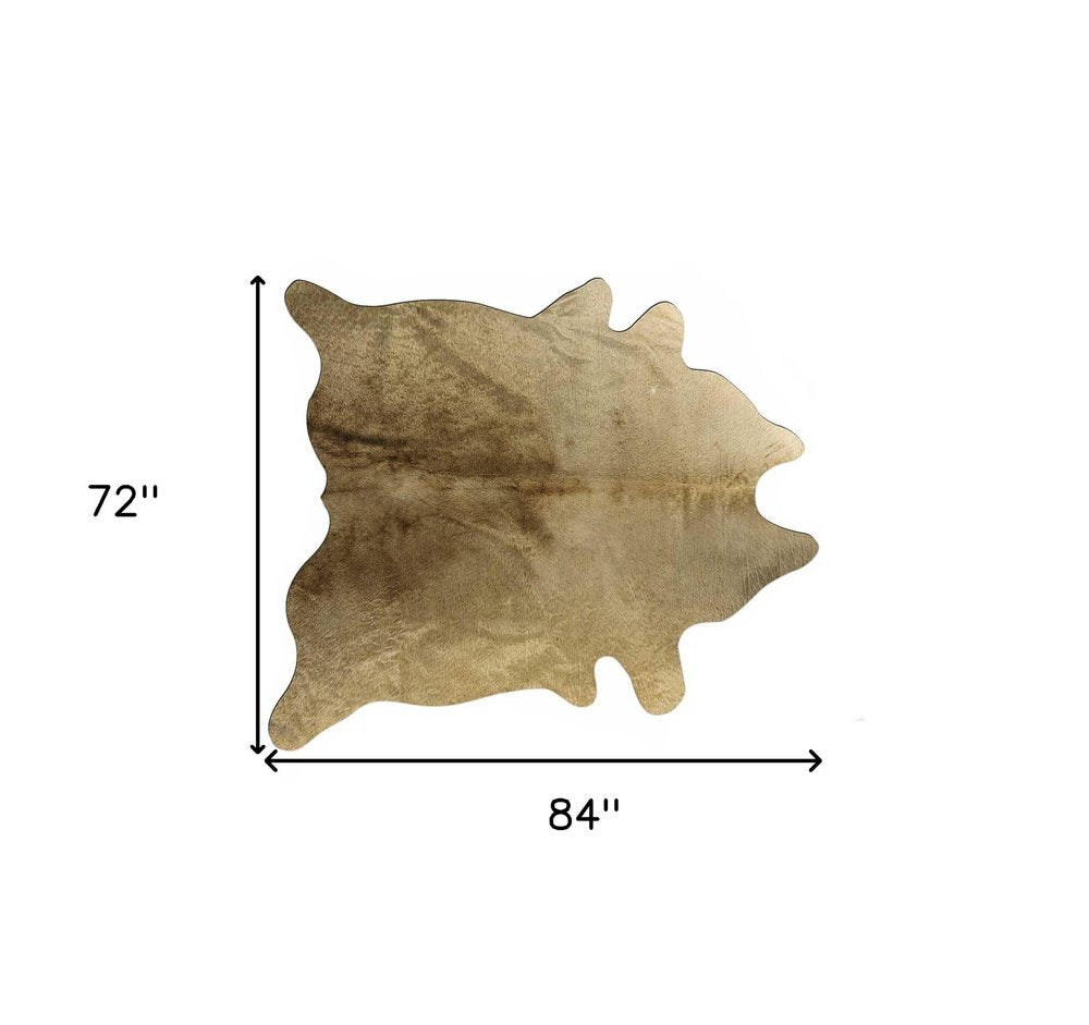 6' X 7' Brown Cowhide Area Rug