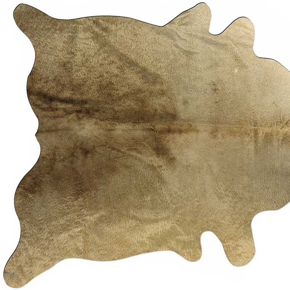 6' X 7' Gold Cowhide Area Rug