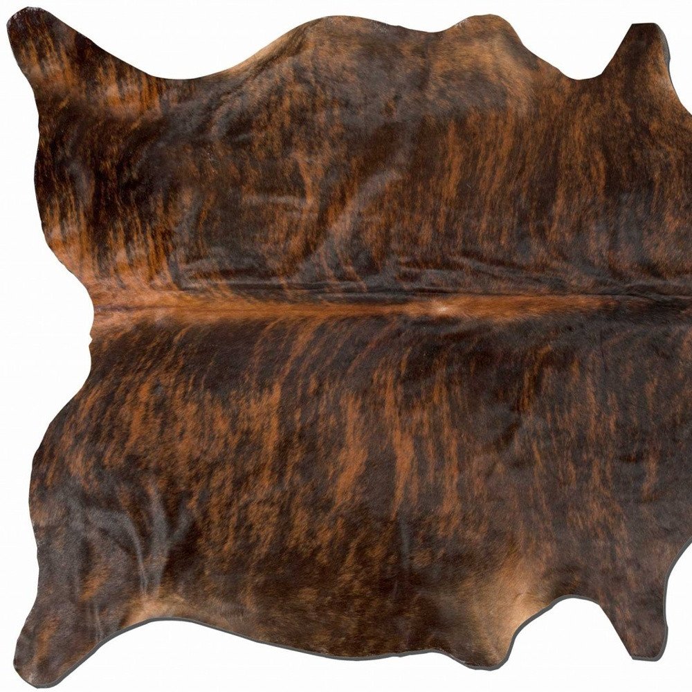 5' X 7' Brown And Black Cowhide Cowhide Print Area Rug