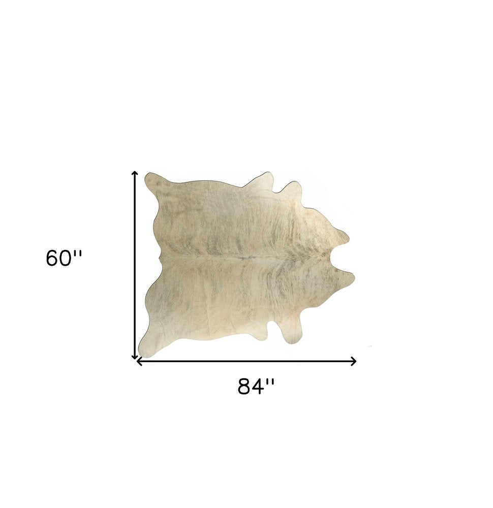 5' X 7' Ivory Cowhide Cowhide Print Area Rug