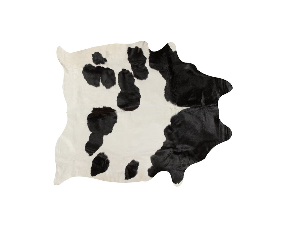 6' X 7' Brown And White Cowhide Cowhide Print Area Rug
