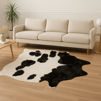 6' X 7' Brown And White Cowhide Area Rug