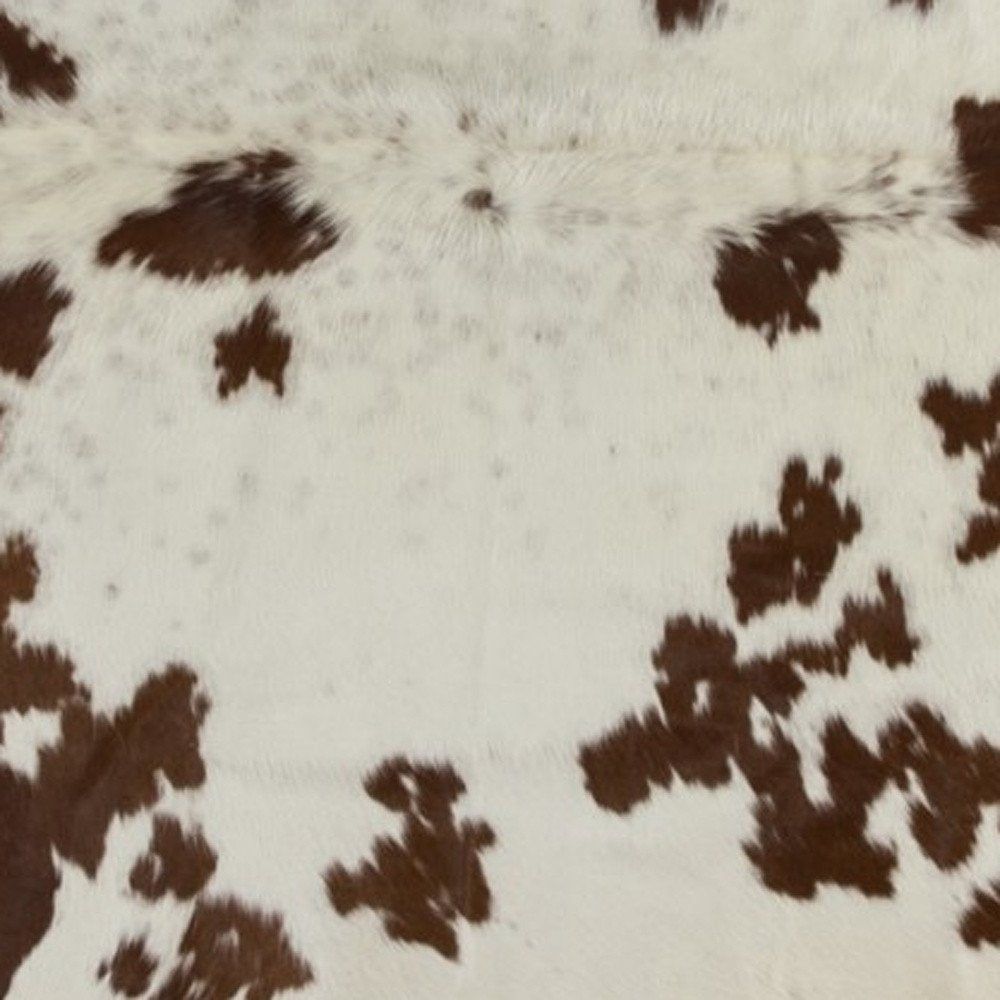 6' X 7' Brown And White Cowhide Area Rug