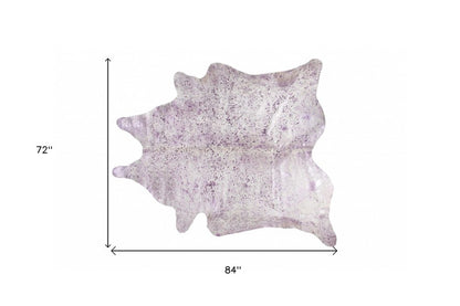 6' X 7' Gray Cowhide Cowhide Print Area Rug