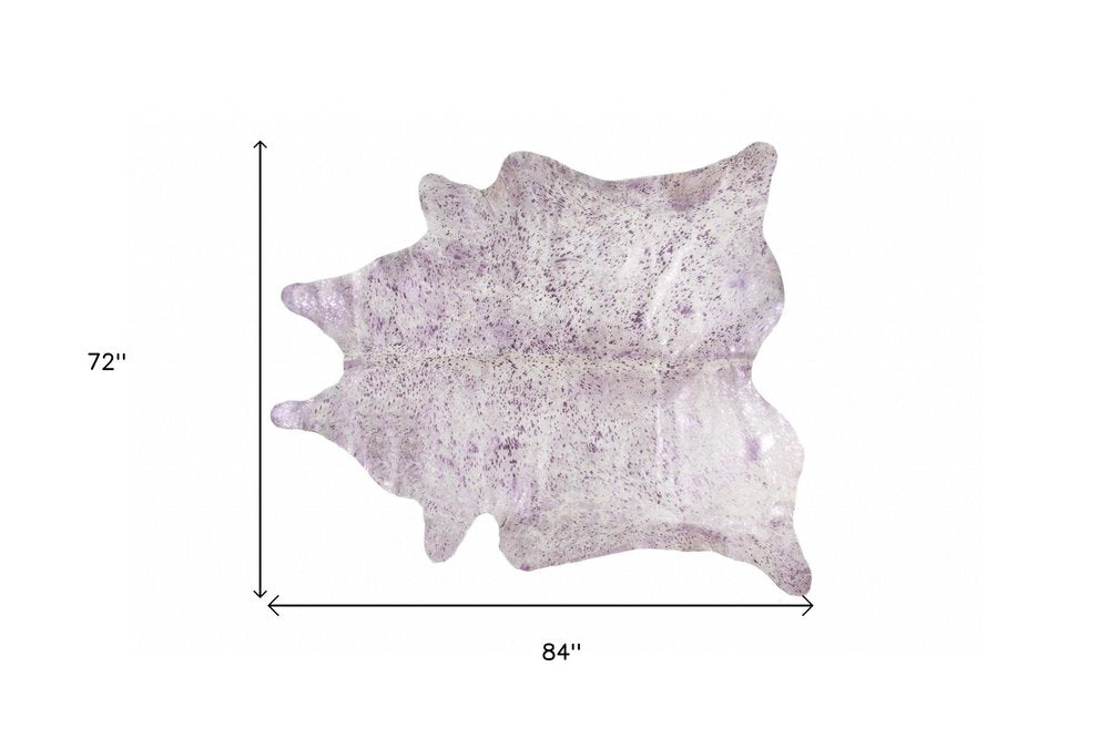 6' X 7' Gray Cowhide Cowhide Print Area Rug