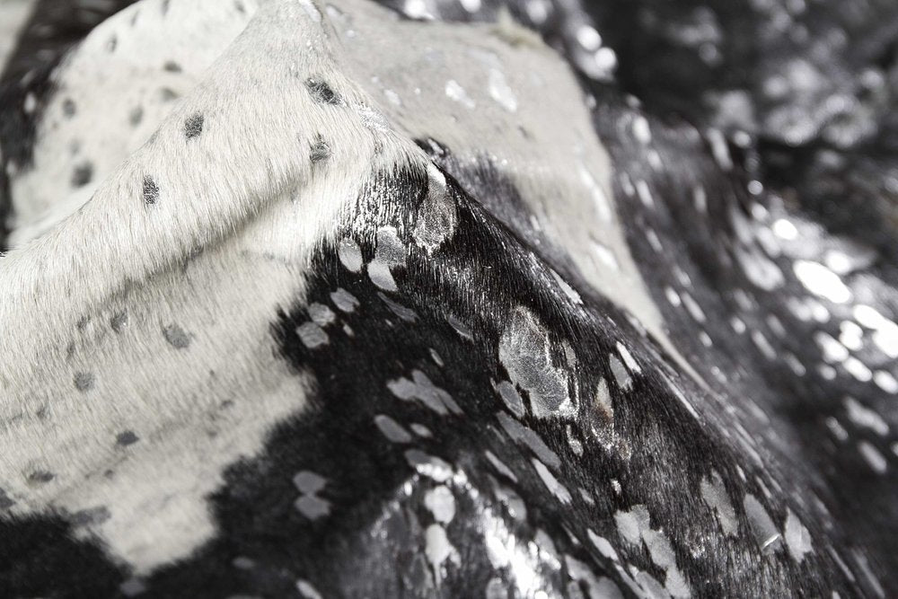 6' X 7' Gray Cowhide Cowhide Print Area Rug