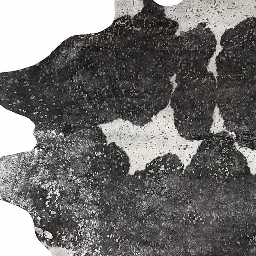 6' X 7' Gray Cowhide Cowhide Print Area Rug