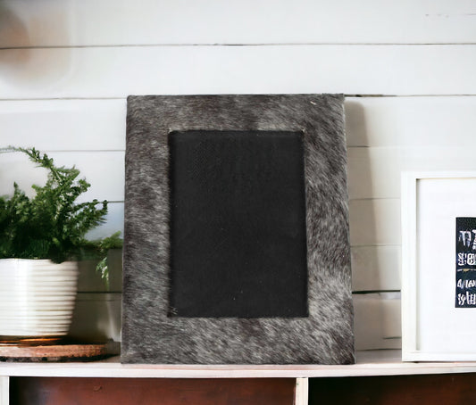 4" x 6" Gray Cowhide Tabletop Picture Frame