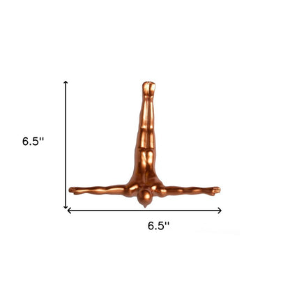 7" X 7" Black Resin Diving Man Hanging Dimensional Sculpture