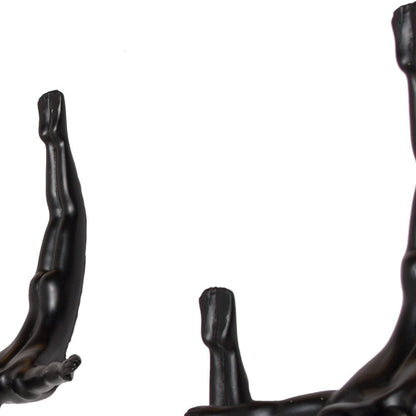 Set of Three Black Resin Diving Man Hanging Dimensional Sculpture