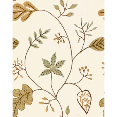 KRAVET DESIGN EMBROIDERY  BEIGE,TEAL,SAGE   - 33255.1635.0