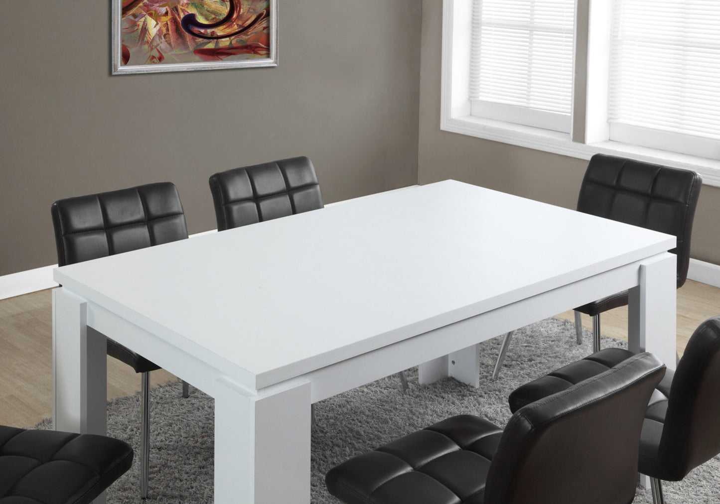 140" White Solid Wood Dining Table