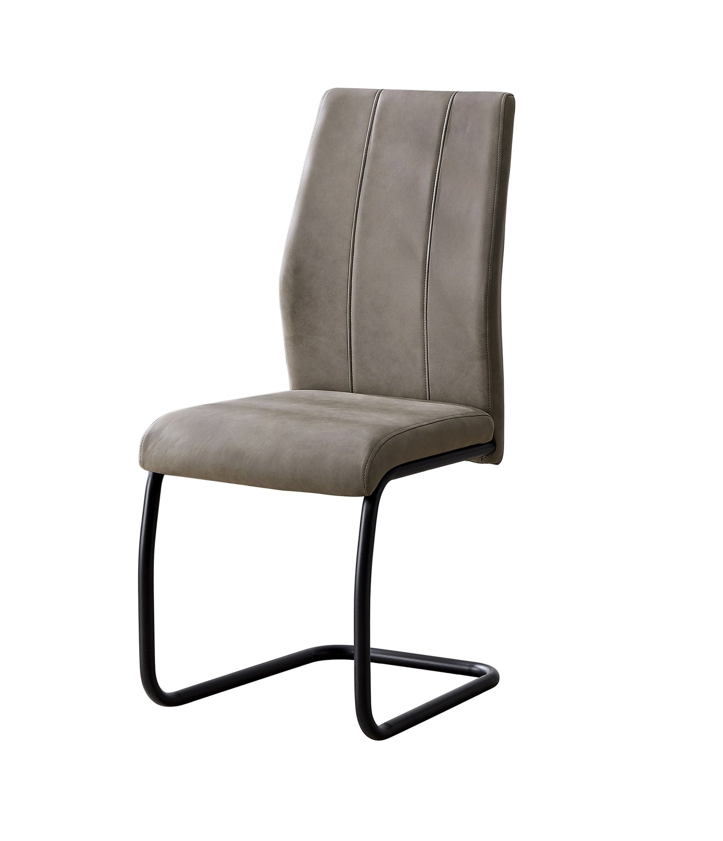 Set of Two Gray And Black Upholstered Polyester Dining Side Chairs