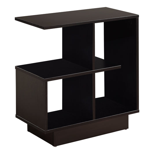 24" Espresso Wood End Table With Four Shelves