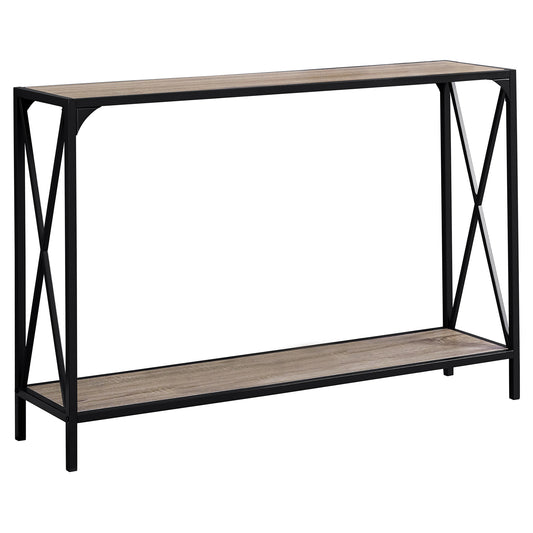 48" Taupe And Black Console Table With Storage