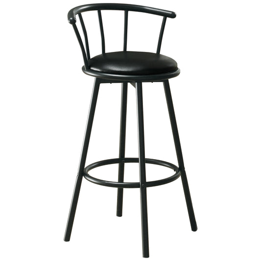 31 " Black Metal Low Back Bar Chair