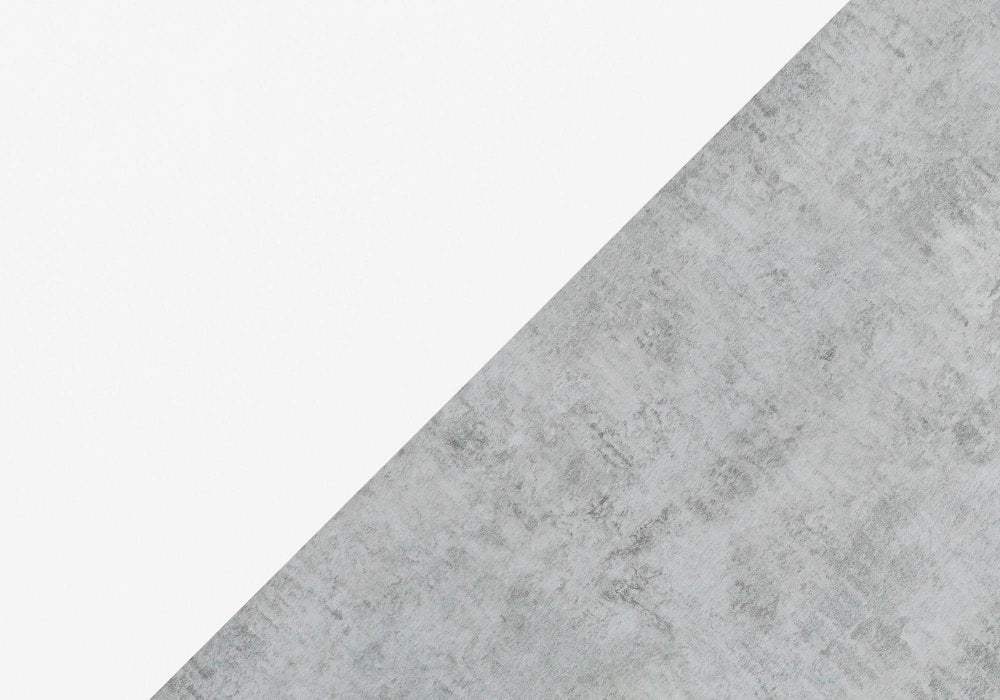 36" Gray and White Abstract Console Table With Shelves