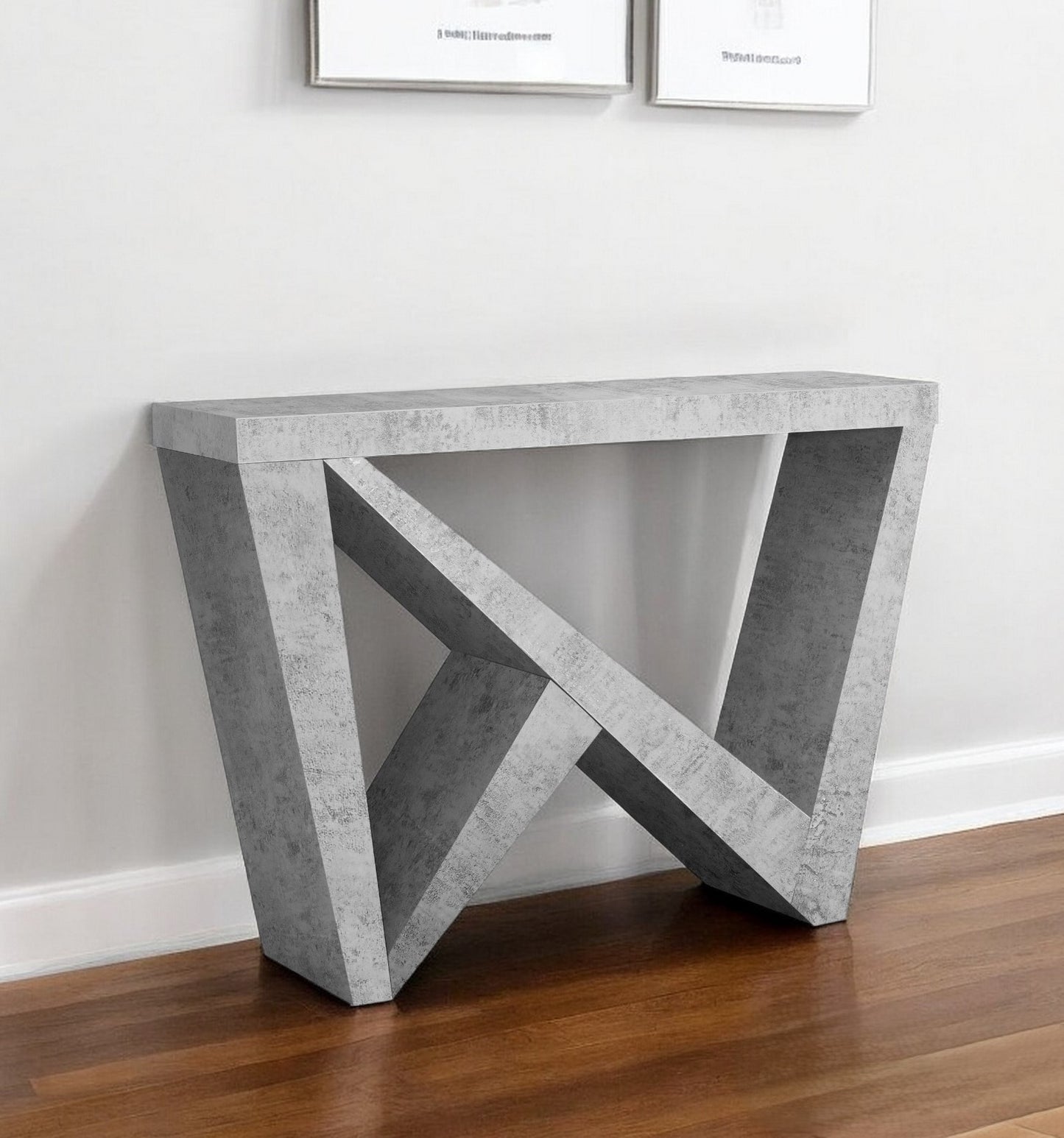 47" Gray Abstract Console Table