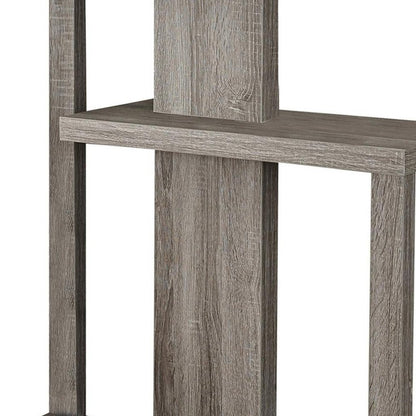 32" Taupe Free form Floor Shelf Console Table With Storage