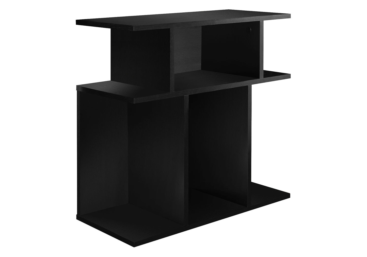 24" Black Wood End Table With 6