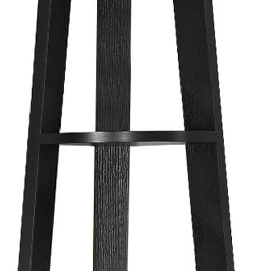71" Gray Wood Five Tier Corner Bookcase