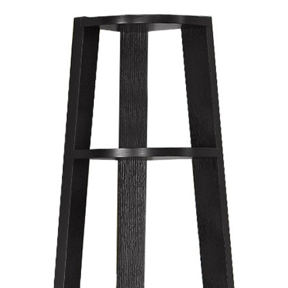 71" Gray Wood Five Tier Corner Bookcase