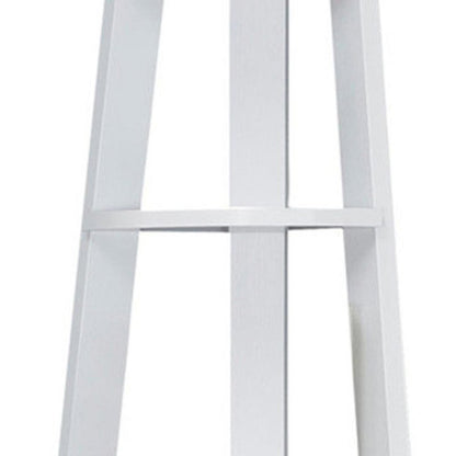 71" Gray Wood Five Tier Corner Bookcase