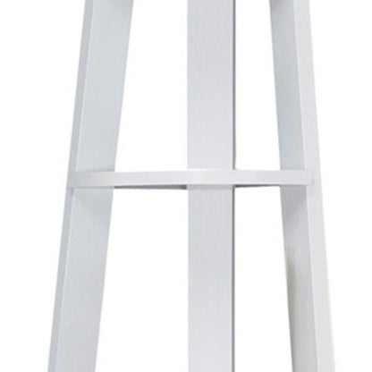 71" Gray Wood Five Tier Corner Bookcase