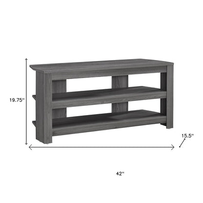42" Brown Open Shelving TV Stand