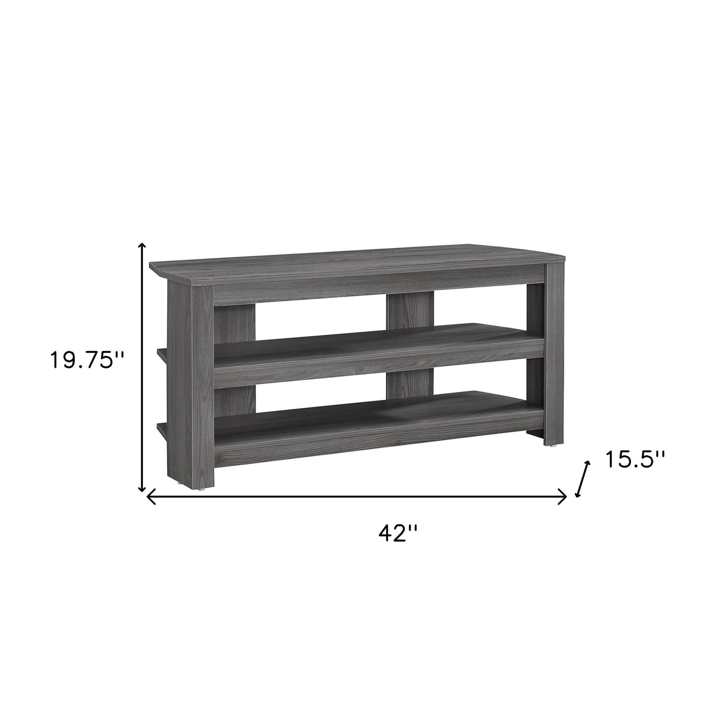 42" Brown Open Shelving TV Stand