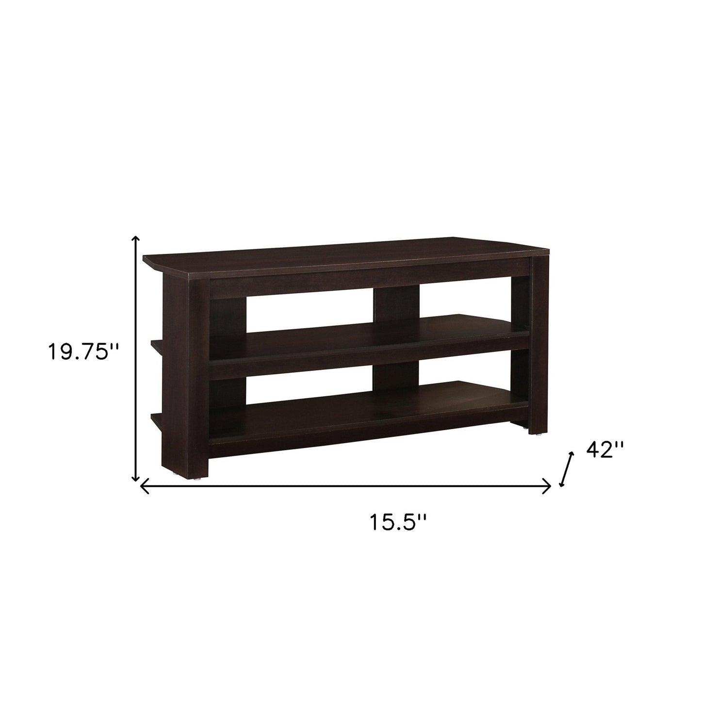 15.5" X 42" X 19.75" Grey Particle Board Laminate TV Stand