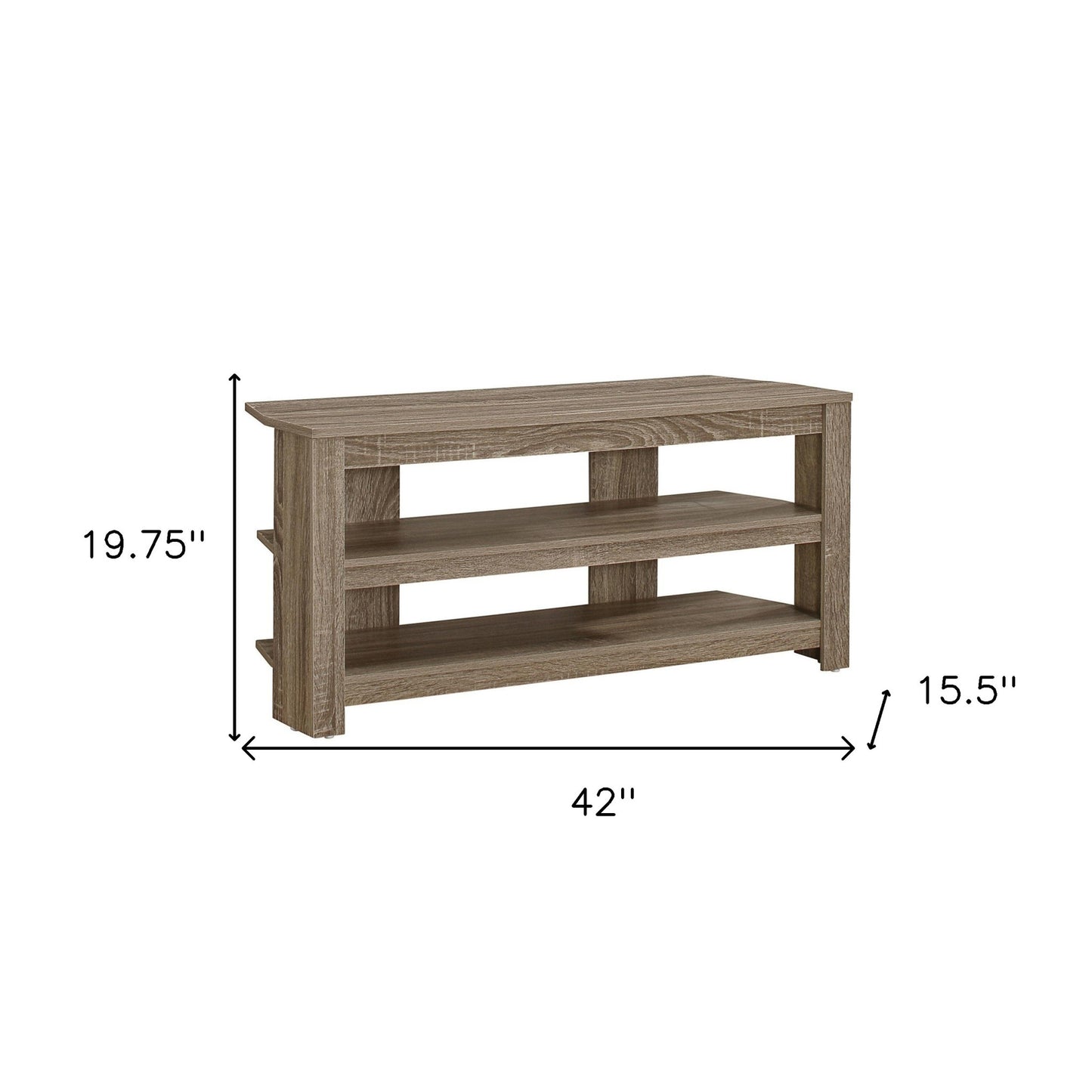 42" Brown Open Shelving TV Stand