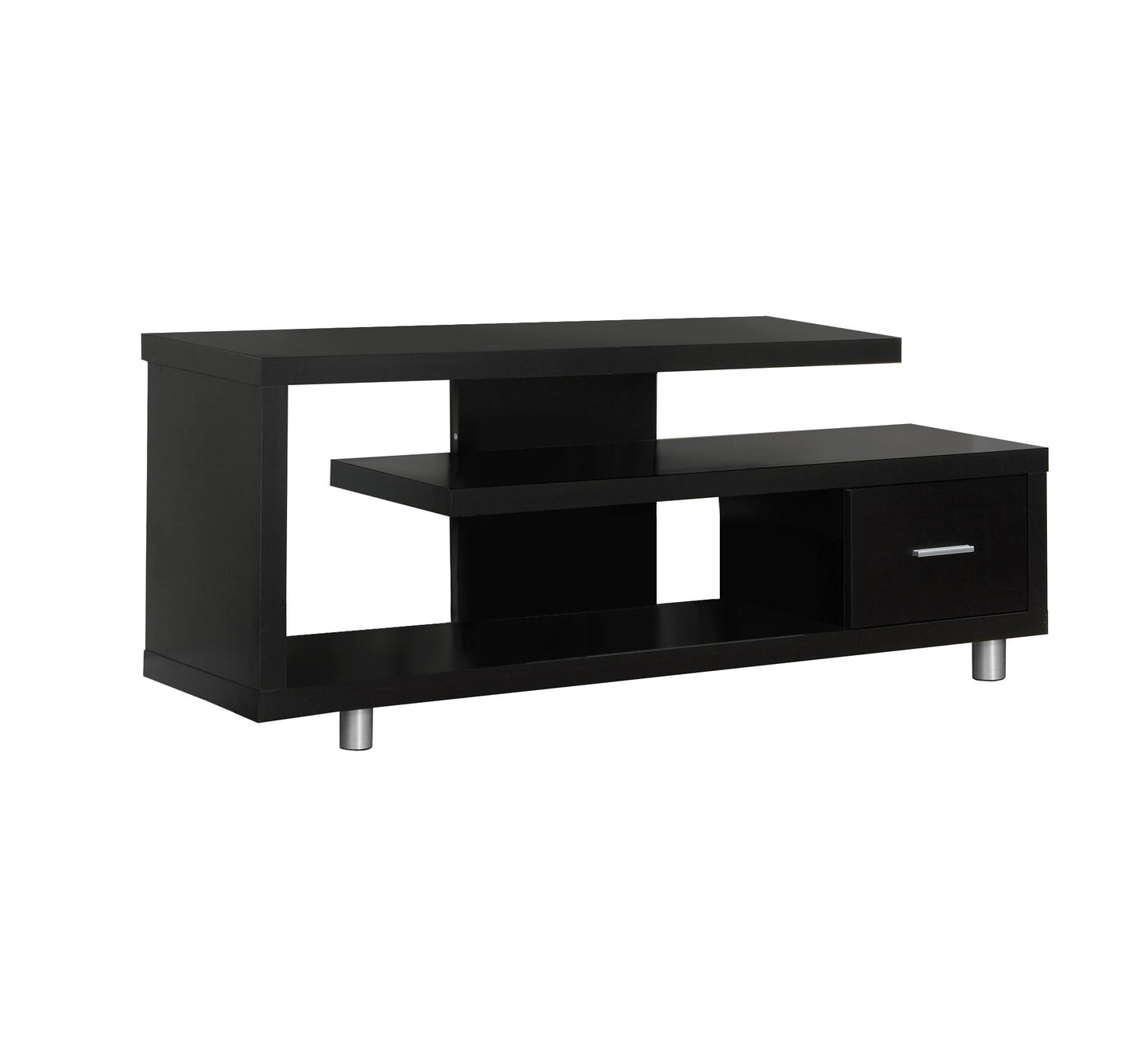 60" Deep Taupe Open Shelving TV Stand