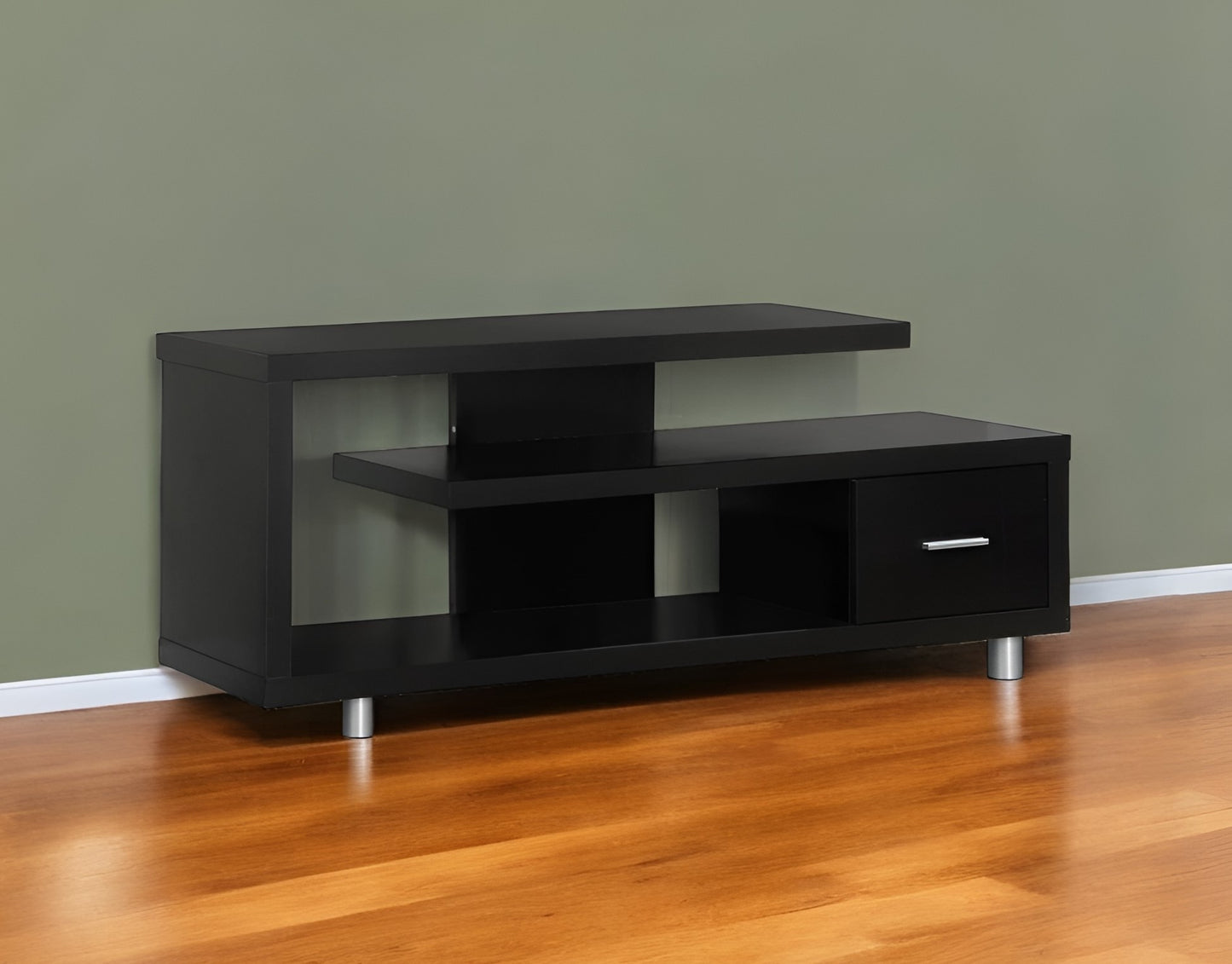 60" Deep Taupe Open Shelving TV Stand