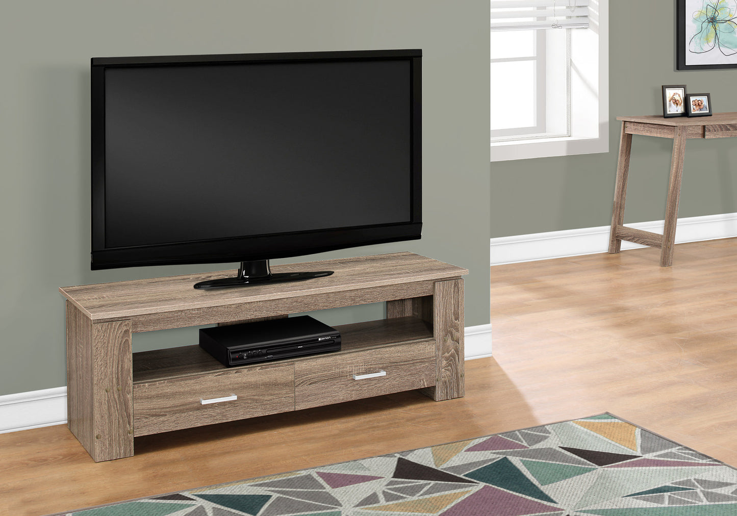 47" Deep Taupe Open Shelving TV Stand