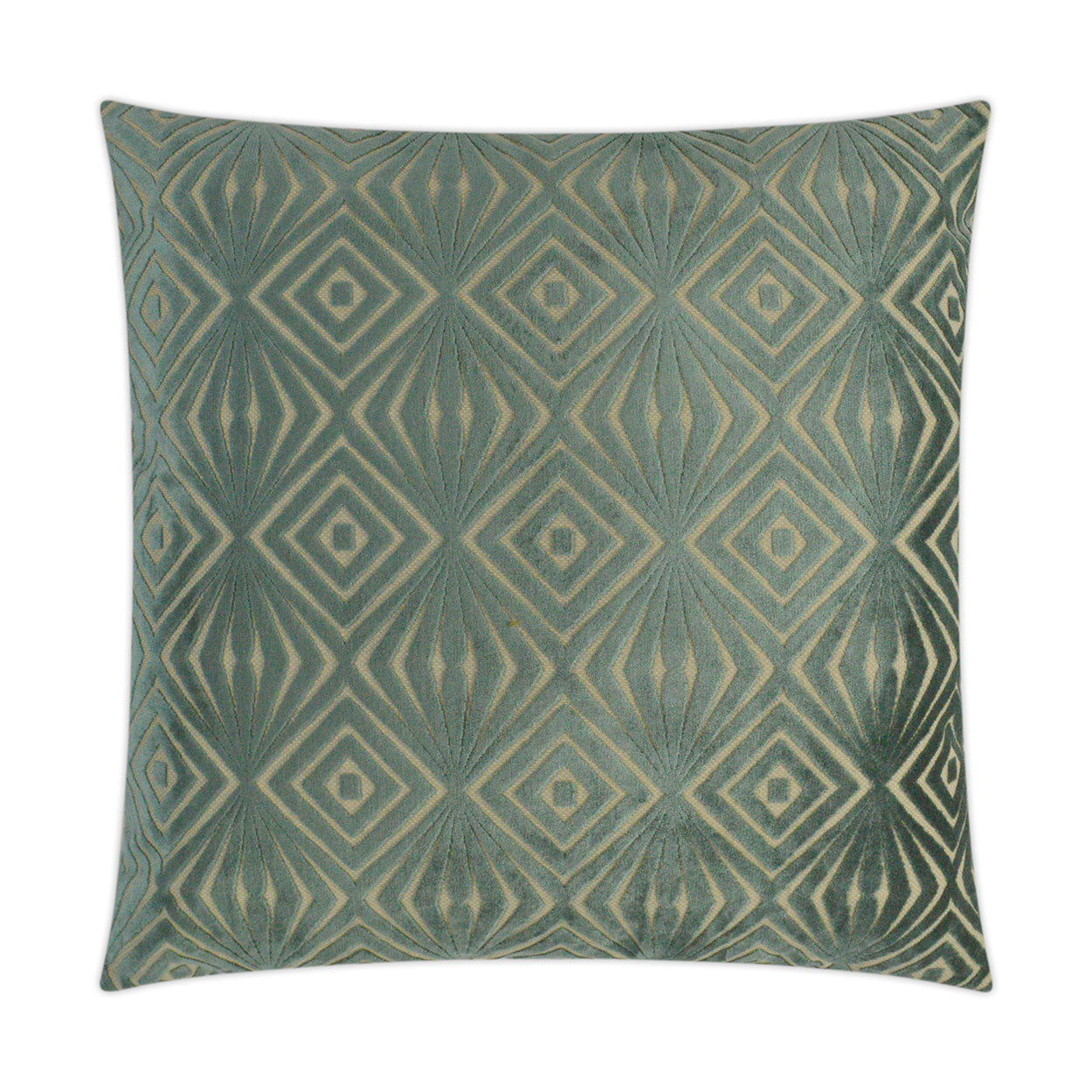 D.V. KAP HOME   24" x 24" Gee Oh Pillow - Spa Geometric    - 3329-S-2424