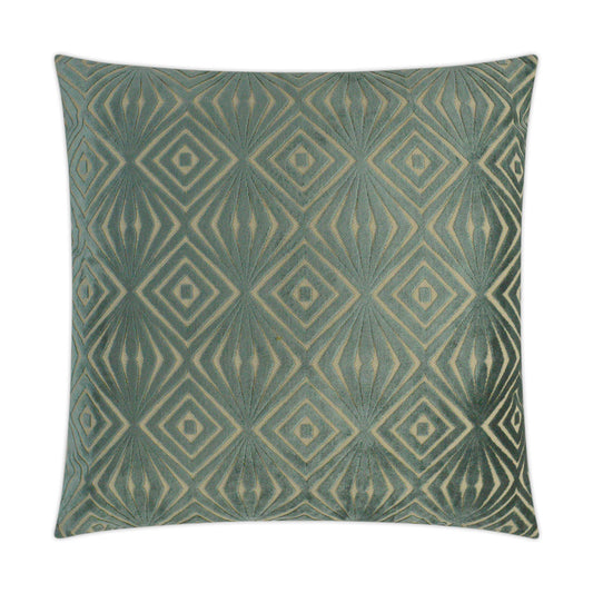 D.V. KAP HOME   24" x 24" Gee Oh Pillow - Spa Geometric    - 3329-S-2424