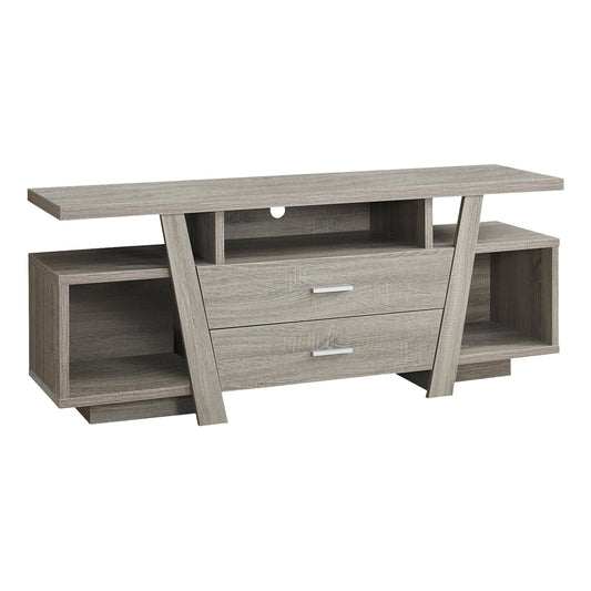 16" Deep Taupe Open Shelving TV Stand