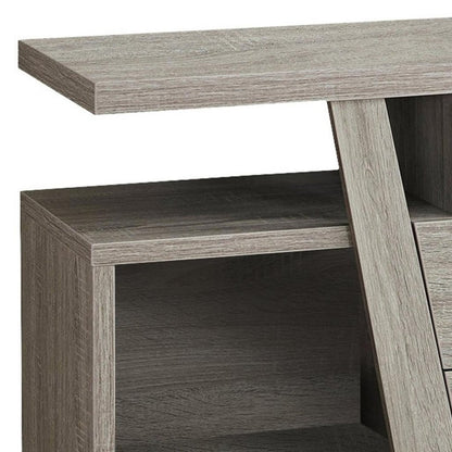 60" Deep Taupe Open Shelving TV Stand