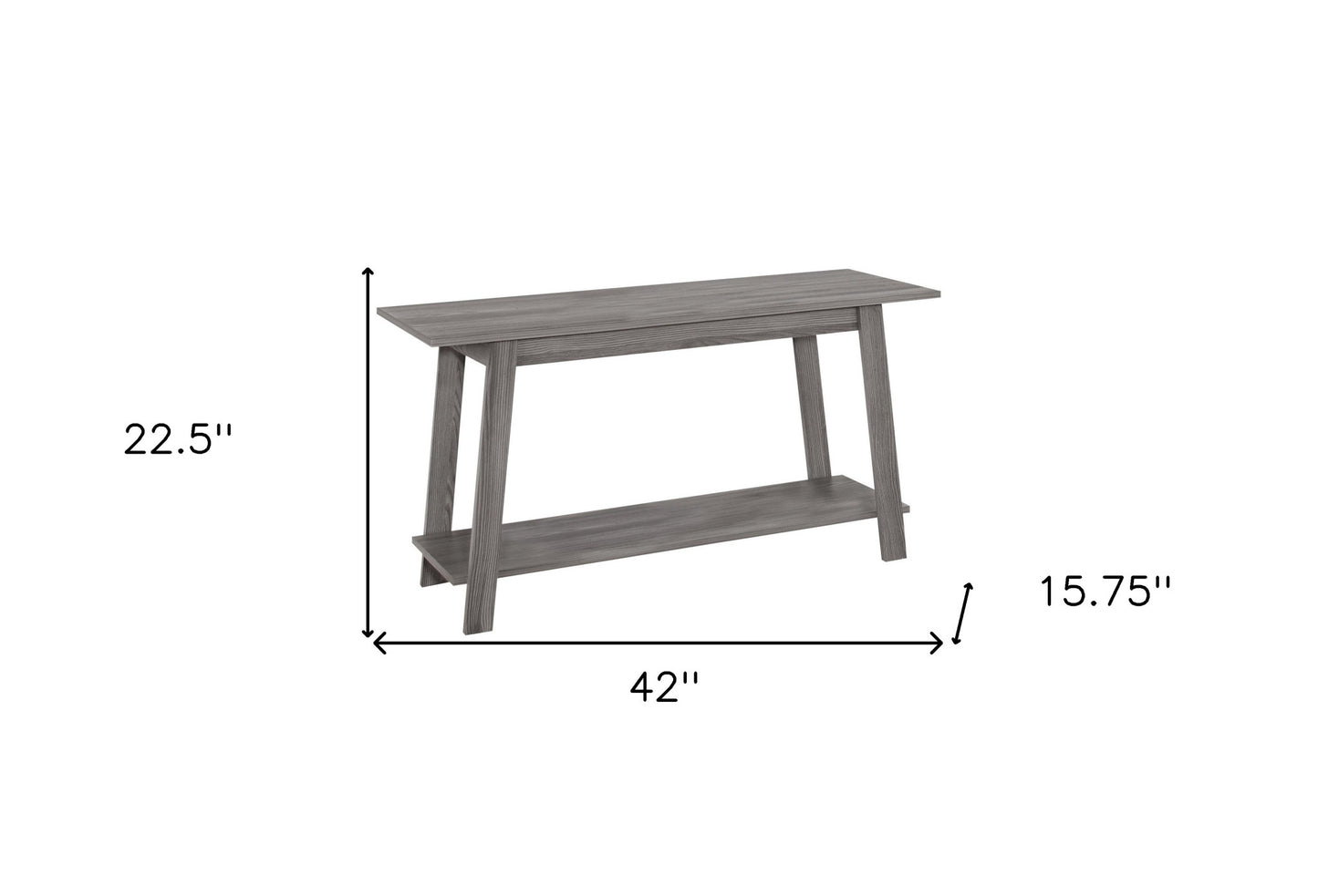 42" Gray Open Shelving TV Stand