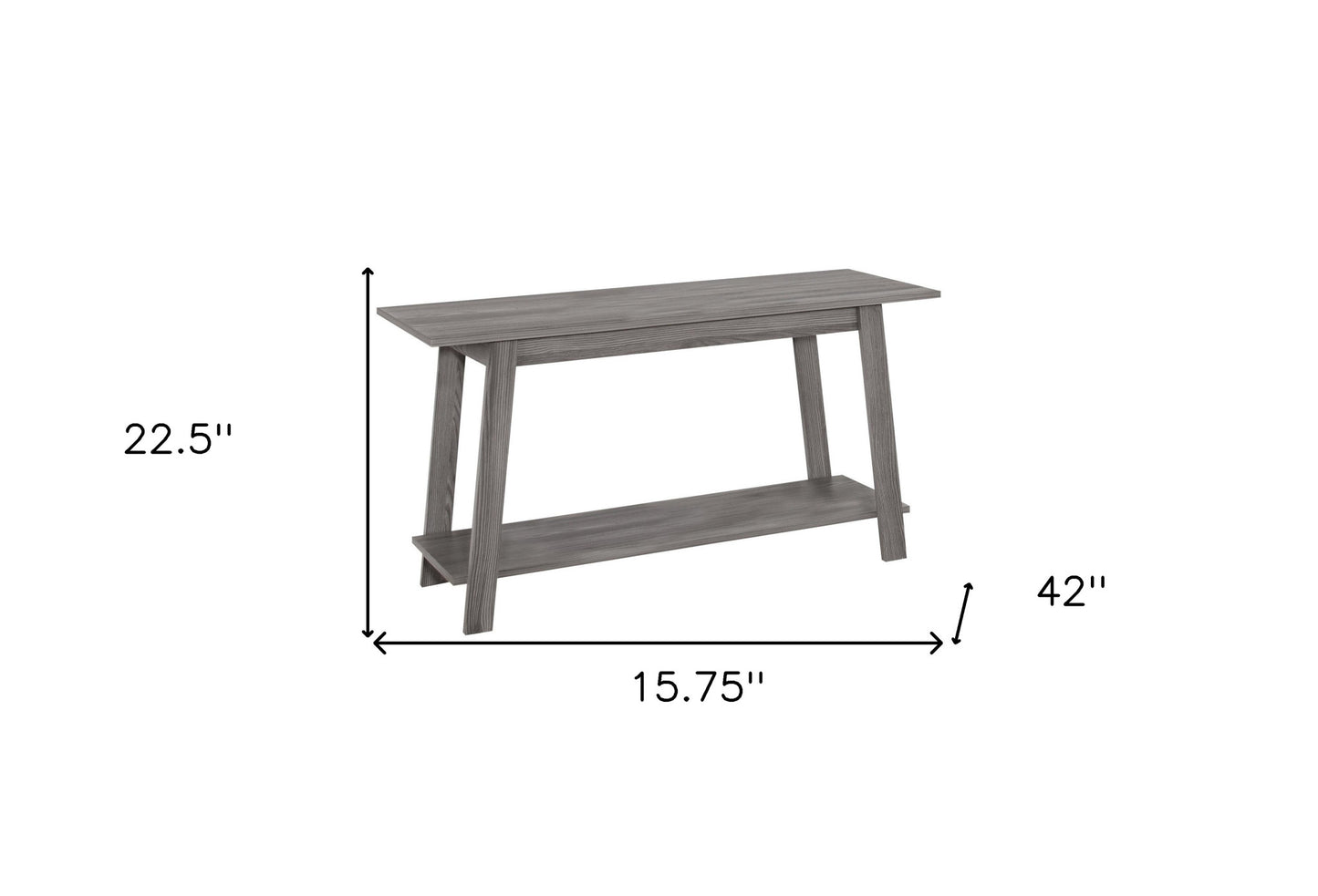15.75" X 42" X 22.5" Dark Taupe Particle Board Laminate TV Stand