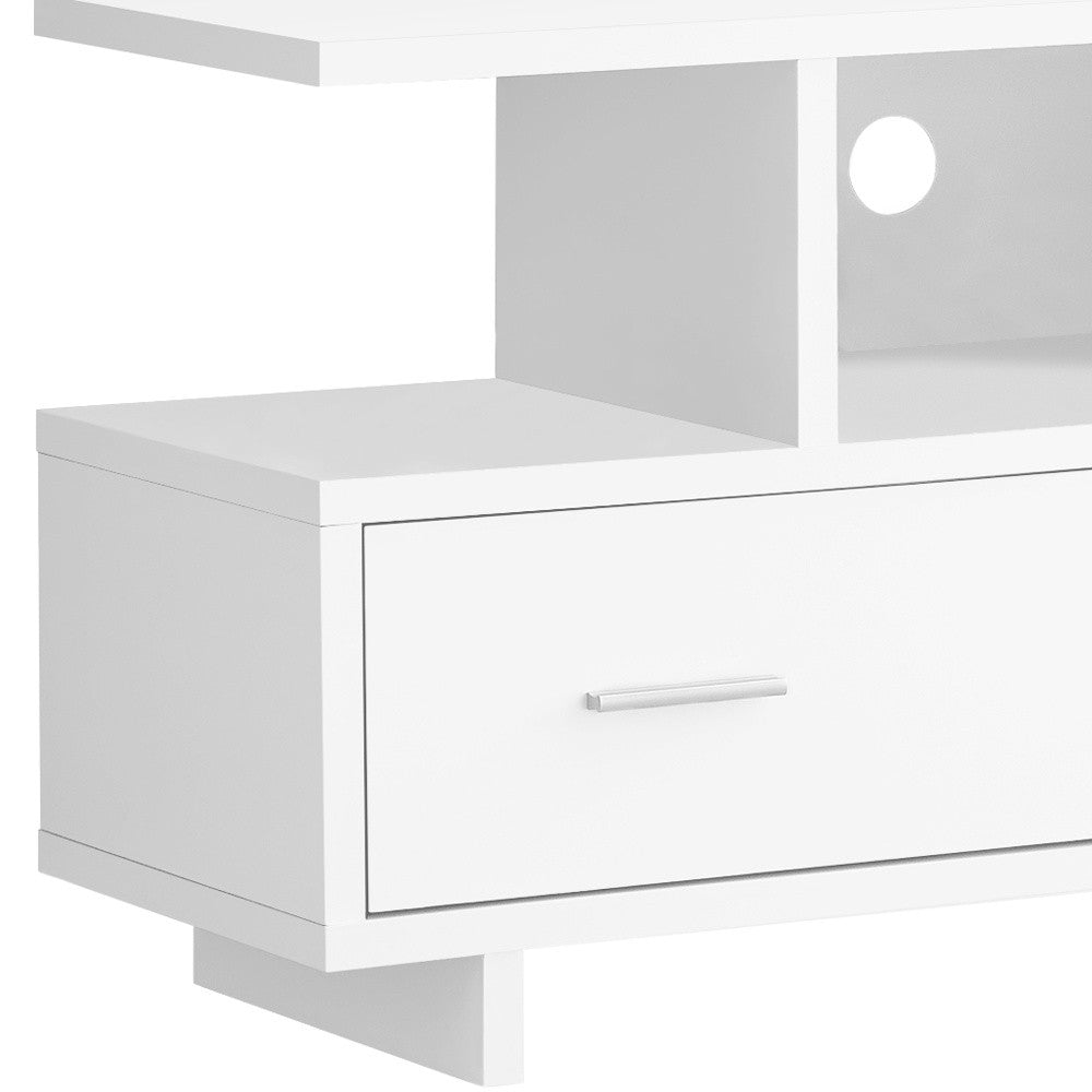 47" White Cabinet Enclosed Storage TV Stand