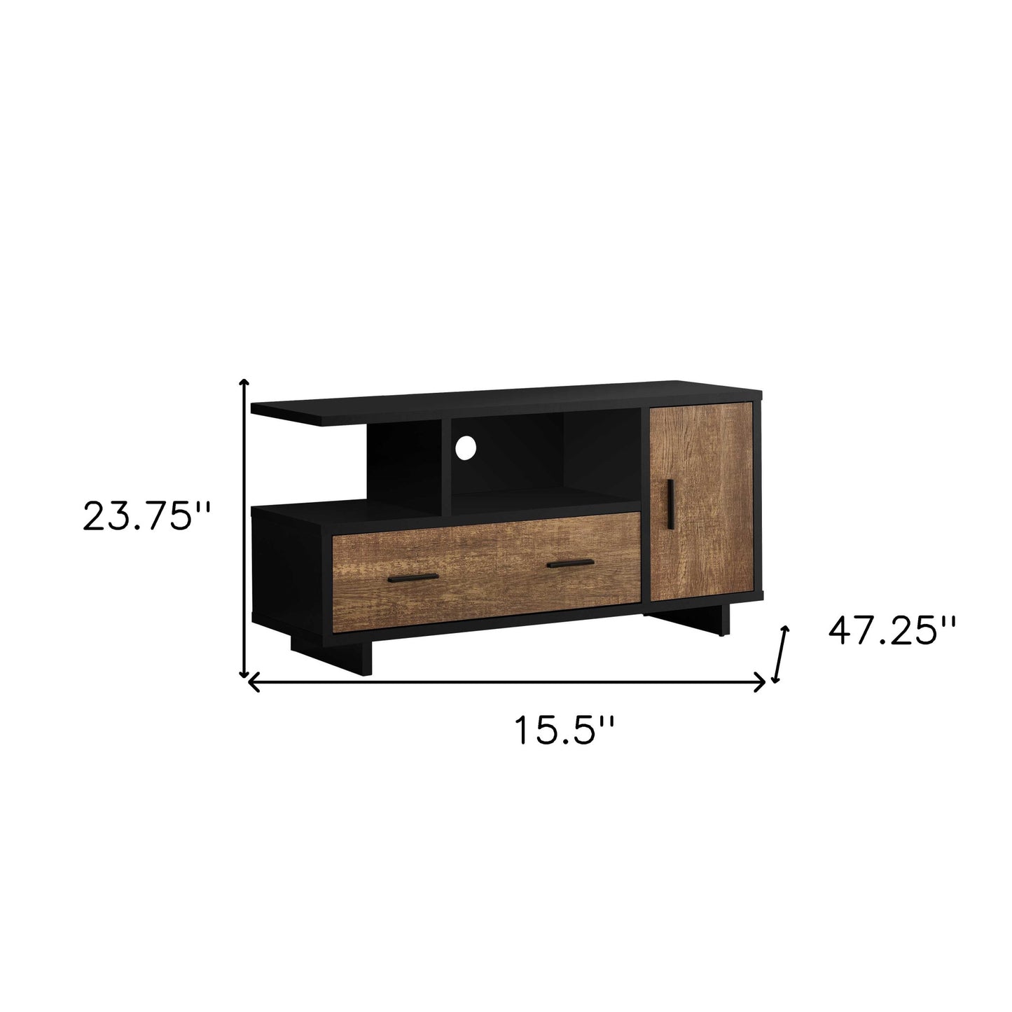 23.75" Particle Board Laminate And Mdf TV Stand With Storage