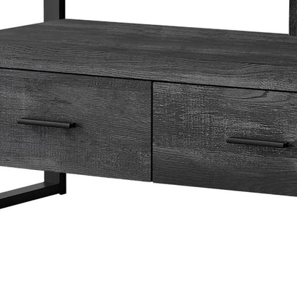 59" Black Cabinet Enclosed Storage TV Stand