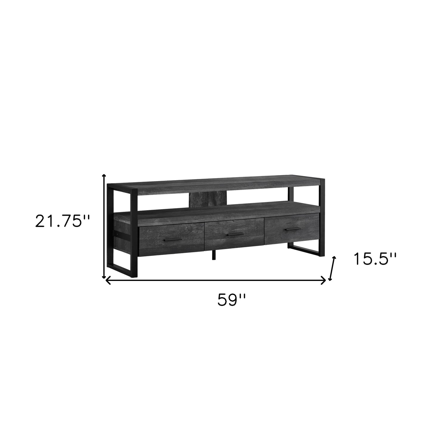 59" Brown and Black Cabinet Enclosed Storage TV Stand