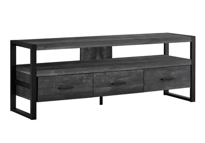 59" Black Cabinet Enclosed Storage TV Stand